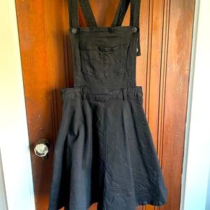 Hell Bunny Black Denim Overall Dress